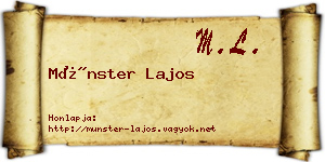 Münster Lajos névjegykártya